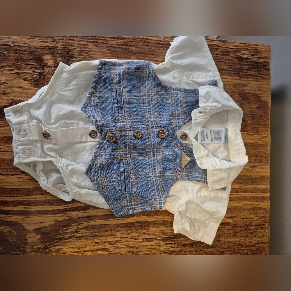 Charming Blue Plaid Baby Bodysuit